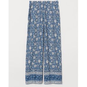 H&M Wide-Cut Floral Pants